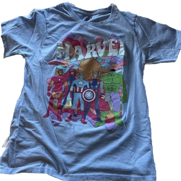 Marvel T-shirt Mens L Incredible Hulk Thor Iron Man Captain America Black Widow - Picture 1 of 4
